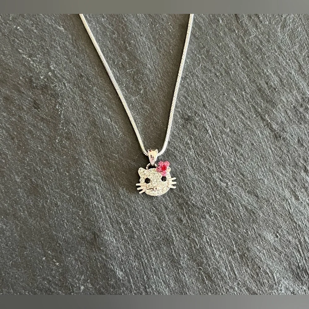Hello Kitty Silver & Crystal Necklace